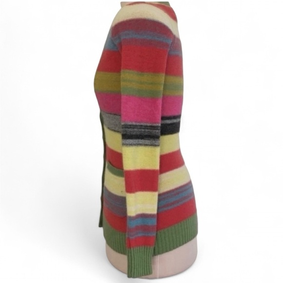 LAST CALL Anthropologie Cardigan Sweater Women’s XS Rainbow Striped - Picture 3 of 9